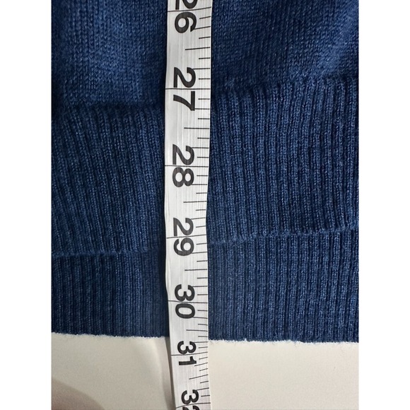 Joseph & Lyman Merino Wool Sweater Mens XL Blue V Neck Classic Old Money Preppy - Picture 6 of 7